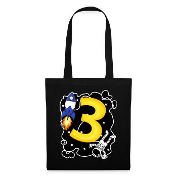 3 Birthday Boy Astronaut - Three Years - Tote Bag - black - Front