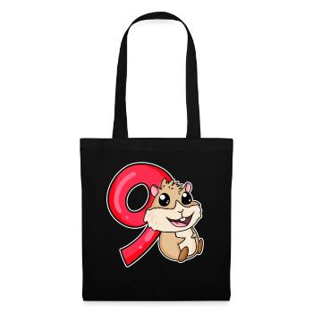 9 Birthday 9 years old with animal motif - nine - Tote Bag - black - Front