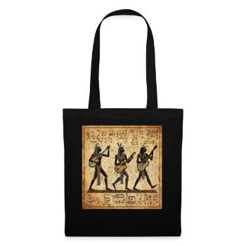 funny Egyptian Hieroglyphic music band rock guitar - Tote Bag - black - Front