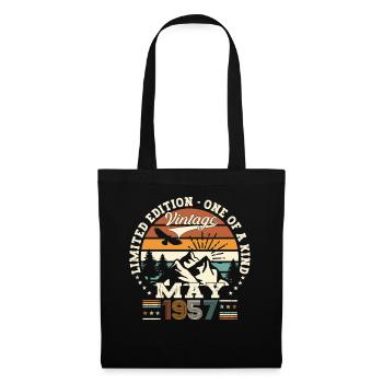 66e anniversaire Man May Millésime 1957 Millésime - Sac en tissu - noir - Devant