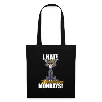 Cat i hate mondays funny monday saying - Tote Bag - black - Front