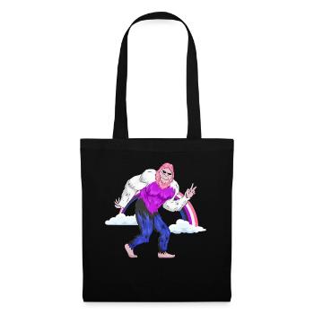 Genre Fluid Pride Flag Arc-en-ciel Bigfoot Sasqu - Sac en tissu - noir - Devant