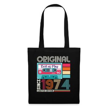 49 Anniversaire Homme Femme Cassette Mai Vintage 1974 - Sac en tissu - noir - Devant