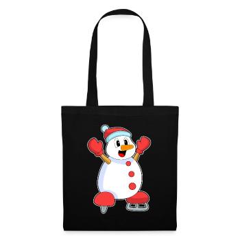 Schneemann Weihnachten Eislaufen - Tote Bag - black - Front