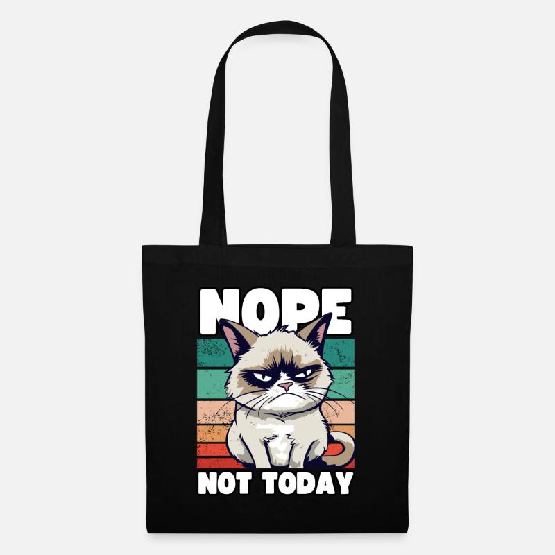 Lustige Grump Cat - Nope, Not Today - Sarkasmus - Stoffbeutel - Schwarz