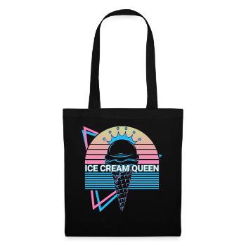 Crème glacée rétro - Sac en tissu - noir - Devant