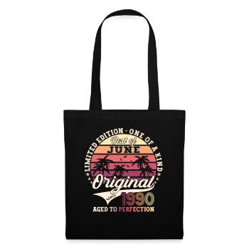 33rd Birthday Man Original June Vintage 1990 - Tote Bag - black - Front