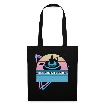Funny Kayak Kayaking Retro - Tote Bag - black - Front