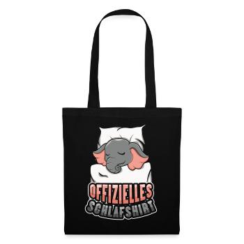 Mein Offizielles Schlafshirt Faulenzer - Stoffbeutel - Schwarz - Vorne