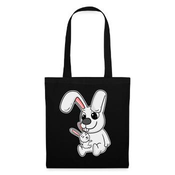 Rabbit Family - Rabbit with Baby - Tote Bag - black - Front