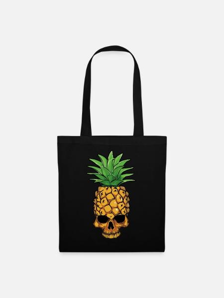 Pineapple Surf Hello Summer Dia De Los Muertos - Stoffbeutel - Schwarz