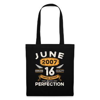 16th Birthday Man June Vintage 2007 Legendary - Tote Bag - black - Front
