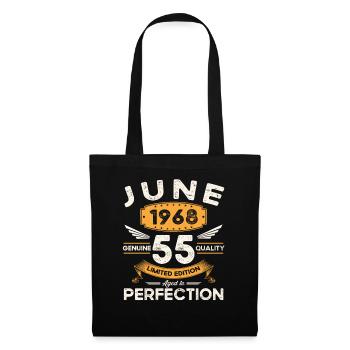 55e anniversaire Homme Juin Né en 1968 Légendaire - Sac en tissu - noir - Devant
