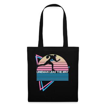 Football Lineman Retro - Sac en tissu - noir - Devant