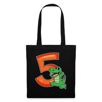 5 Anniversaire 5 ans avec motif animal - cinq - Sac en tissu - noir - Devant