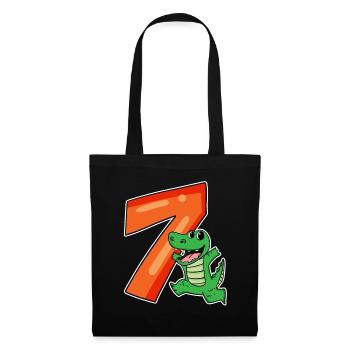 7 birthday 7 years old with animal motif - seven - Tote Bag - black - Front