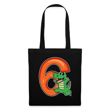6 Birthday 6 years old with animal motif - six - Tote Bag - black - Front