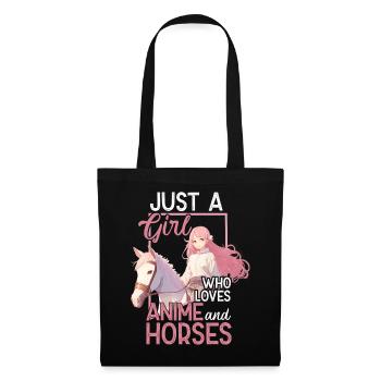 Horse girl anime saying with manga drawing - Tote Bag - black - Front