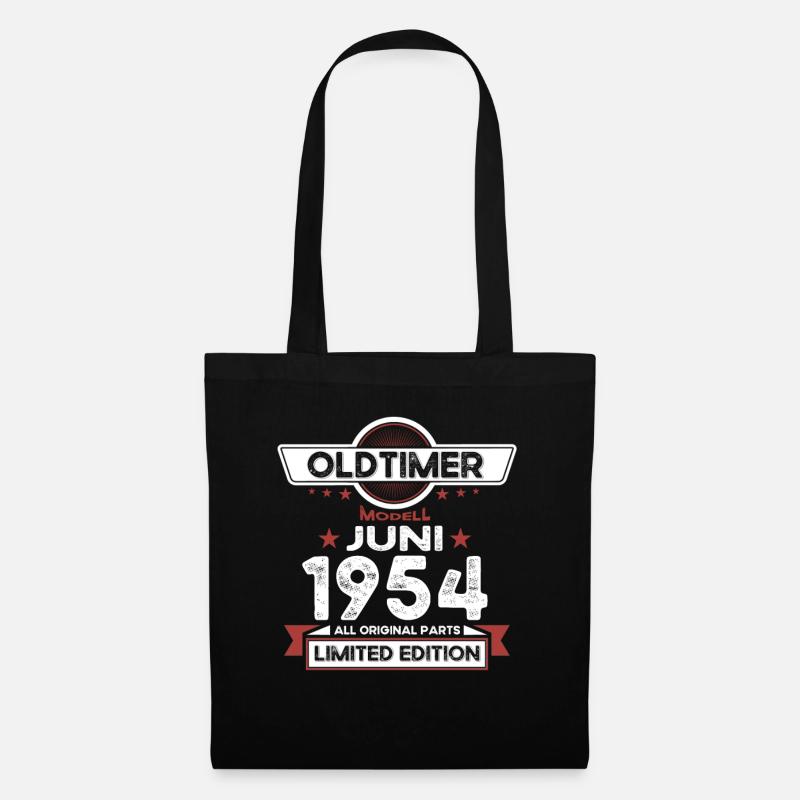 70. Geburtstag Mann Oldtimer Juni Jahrgang 1954 - Stoffbeutel - Schwarz