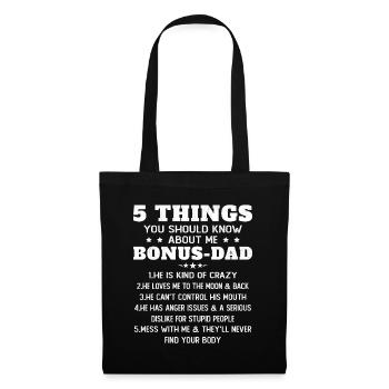 5 Things to Know About My Dad Bonus Humor - Tote Bag - black - Front