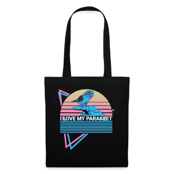 Perruche Perruche Rétro - Sac en tissu - noir - Devant