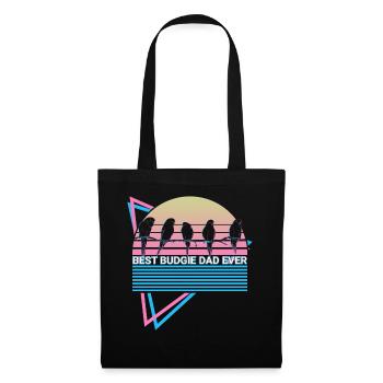 Budgie Parakeet Retro - Tote Bag - black - Front