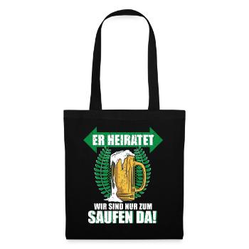Junggesellenabschied Bier Saufen Team Bräutigam - Stoffbeutel - Schwarz - Vorne