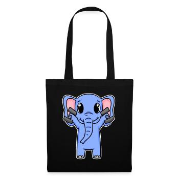 Elephant Dumbbell Training Strength Training Fitness - Tote Bag - black - Front