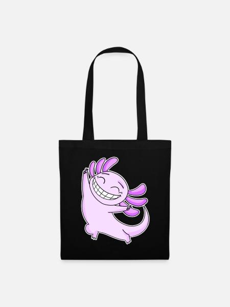 Glücklicher Axolotl - Stoffbeutel - Schwarz