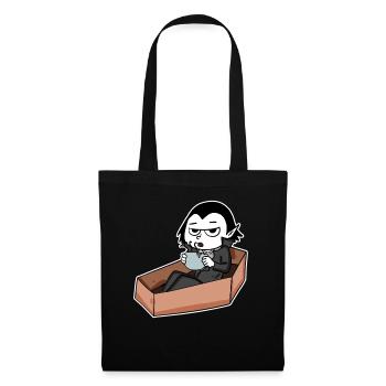 Vampire drinks coffee - Tote Bag - black - Front