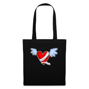 Coeur Ange Ailes d’Ange - Sac en tissu - noir - Devant