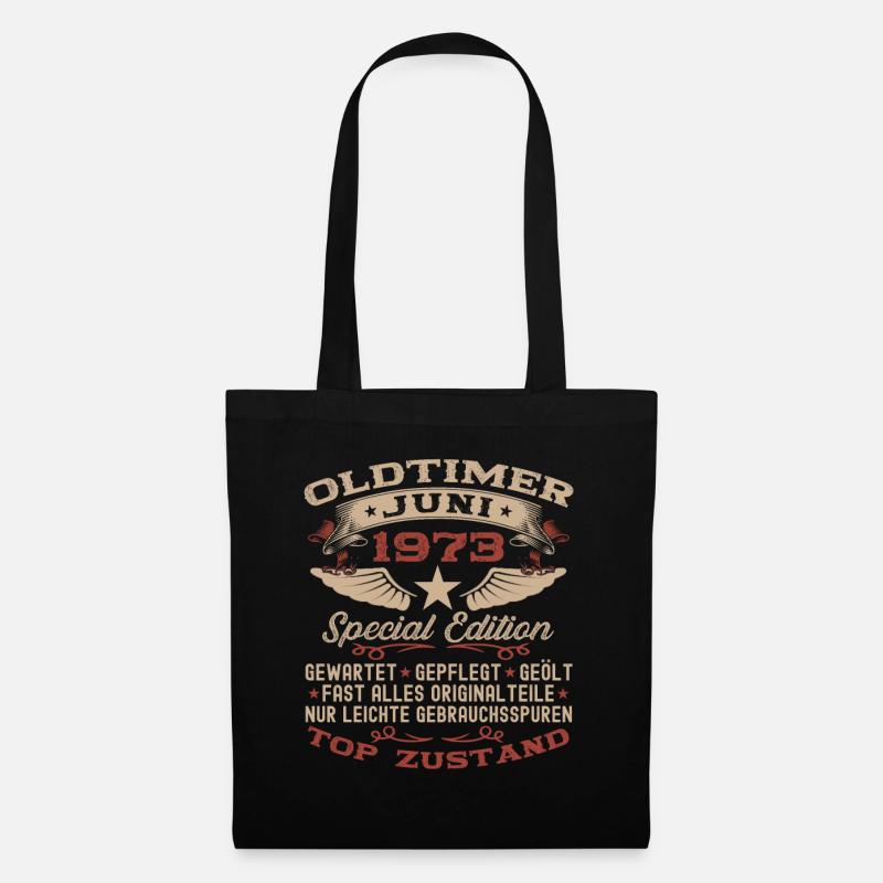 50. Geburtstag Mann Juni Jahrgang 1973 Oldtimer - Stoffbeutel - Schwarz