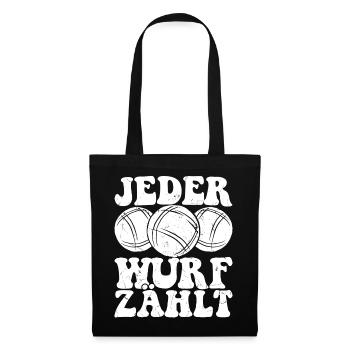 Boule Spruch Kugeln für Bouler Boccia Spiel - Stoffbeutel - Schwarz - Vorne