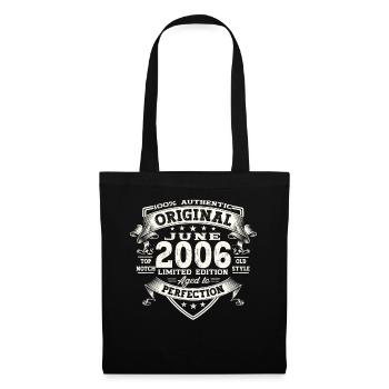 17th Birthday Man June Vintage 2006 Original - Tote Bag - black - Front