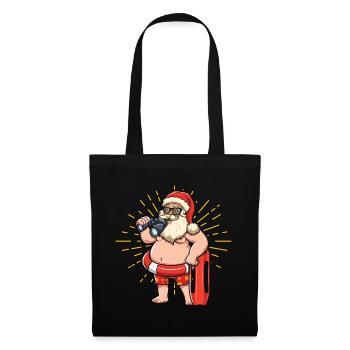 Christmas July Funny Santa Surf Hello Summer - Tote Bag - black - Front