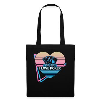 J’adore le poker rétro - Sac en tissu - noir - Devant