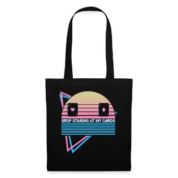 Joueur de poker Rétro - Sac en tissu - noir - Devant