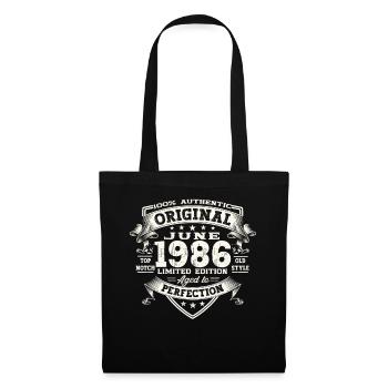 37th Birthday Man June Year 1986 Original - Tote Bag - black - Front