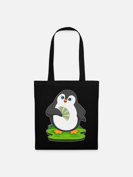 Pinguin Handventilator - Stoffbeutel - Schwarz