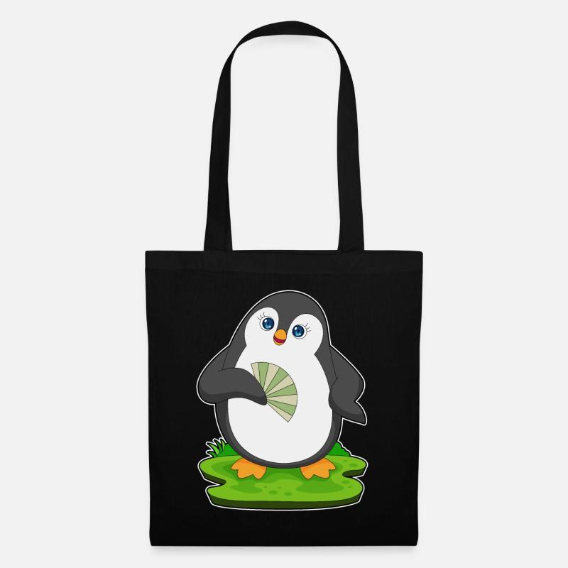 Pinguin Handventilator - Stoffbeutel - Schwarz