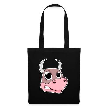 Taureau en colère - Sac en tissu - noir - Devant