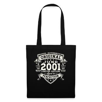 22nd Birthday Man June Vintage 2001 Original - Tote Bag - black - Front