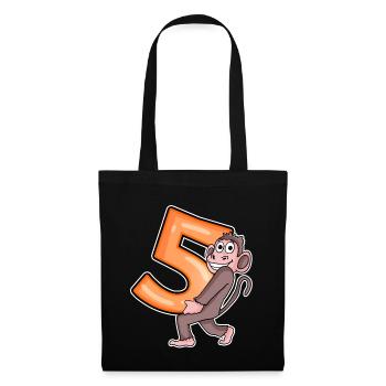 5 Birthday 5 years old with animal motif - five - Tote Bag - black - Front
