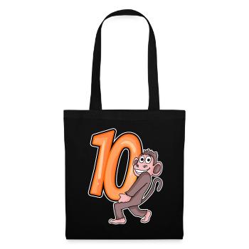 10 birthday 10 years old with animal motif - ten - Tote Bag - black - Front