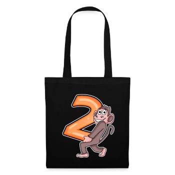 2 anniversaire 2 ans avec motif animal - deux - Sac en tissu - noir - Devant