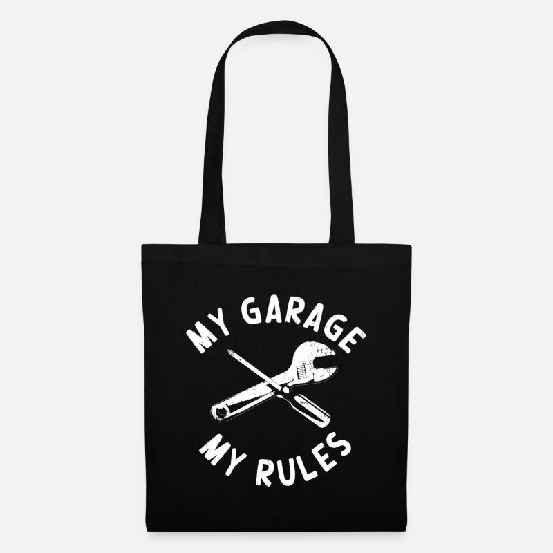 My Garage My Rules Lustiger Werkstatt Spruch - Stoffbeutel - Schwarz
