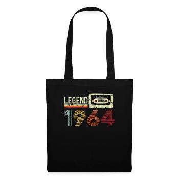 1964 Geburtstag Vintage Cassette - Stoffbeutel - Schwarz - Vorne