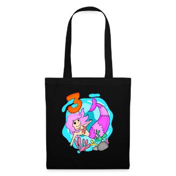 Girl 3 years old 3rd birthday mermaid - Tote Bag - black - Front