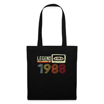 1988 Geburtstag Vintage Cassette - Stoffbeutel - Schwarz - Vorne