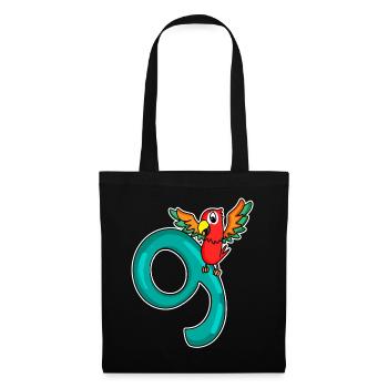 9 Birthday 9 years old with animal motif - nine - Tote Bag - black - Front
